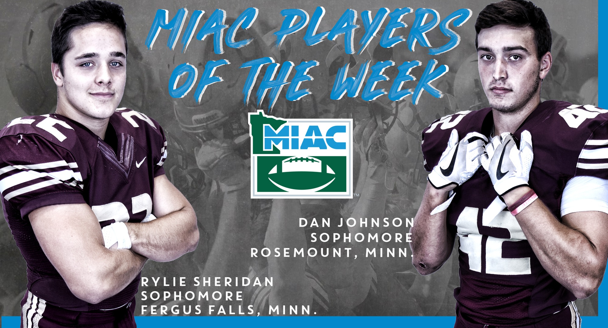Rylie Sheridan (L) and Dan Johnson were named MIAC Players of the Week.