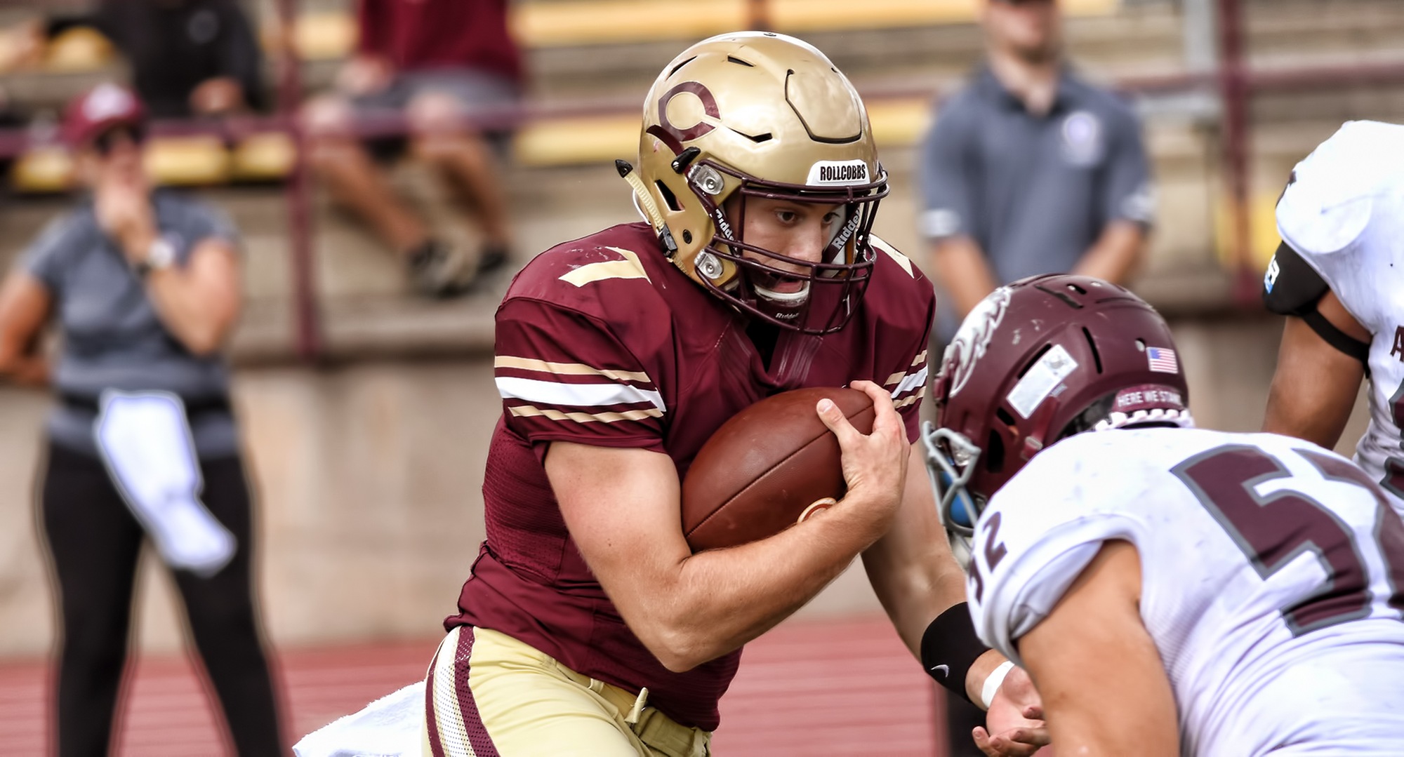Junior Sean McGuire rushed for a career-high 173 yards and one TD and also threw for three other scores in the Cobbers' win at Carleton.
