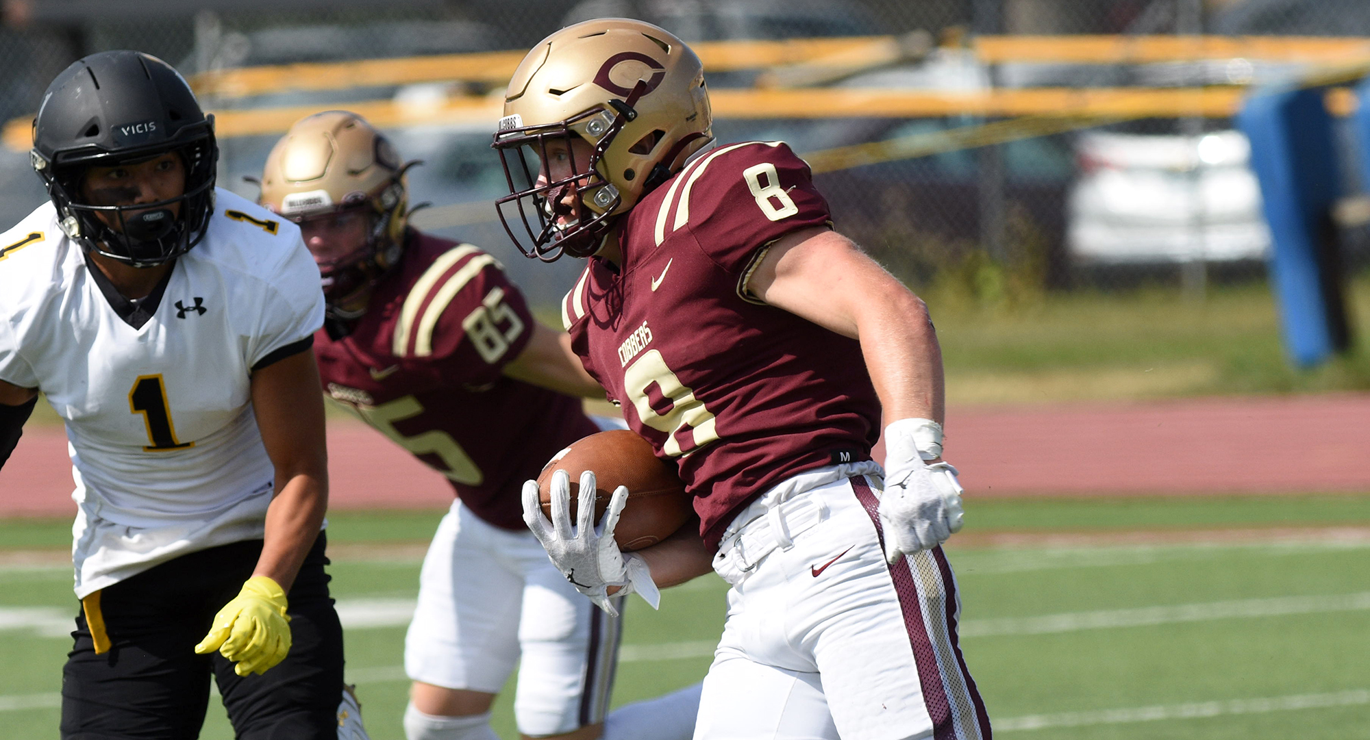 Owen Miller had a career game in the Cobbers' contest at St. John's. He had career-high numbers in receptions and receiving yards and scored twice.