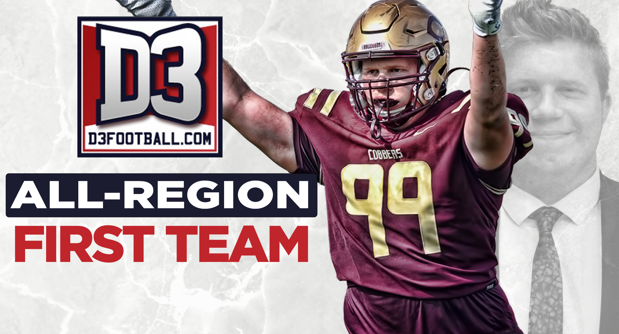 Collin Thompson became the ninth player in Cobber football history to be named to the D3football.com All-Region First Team.