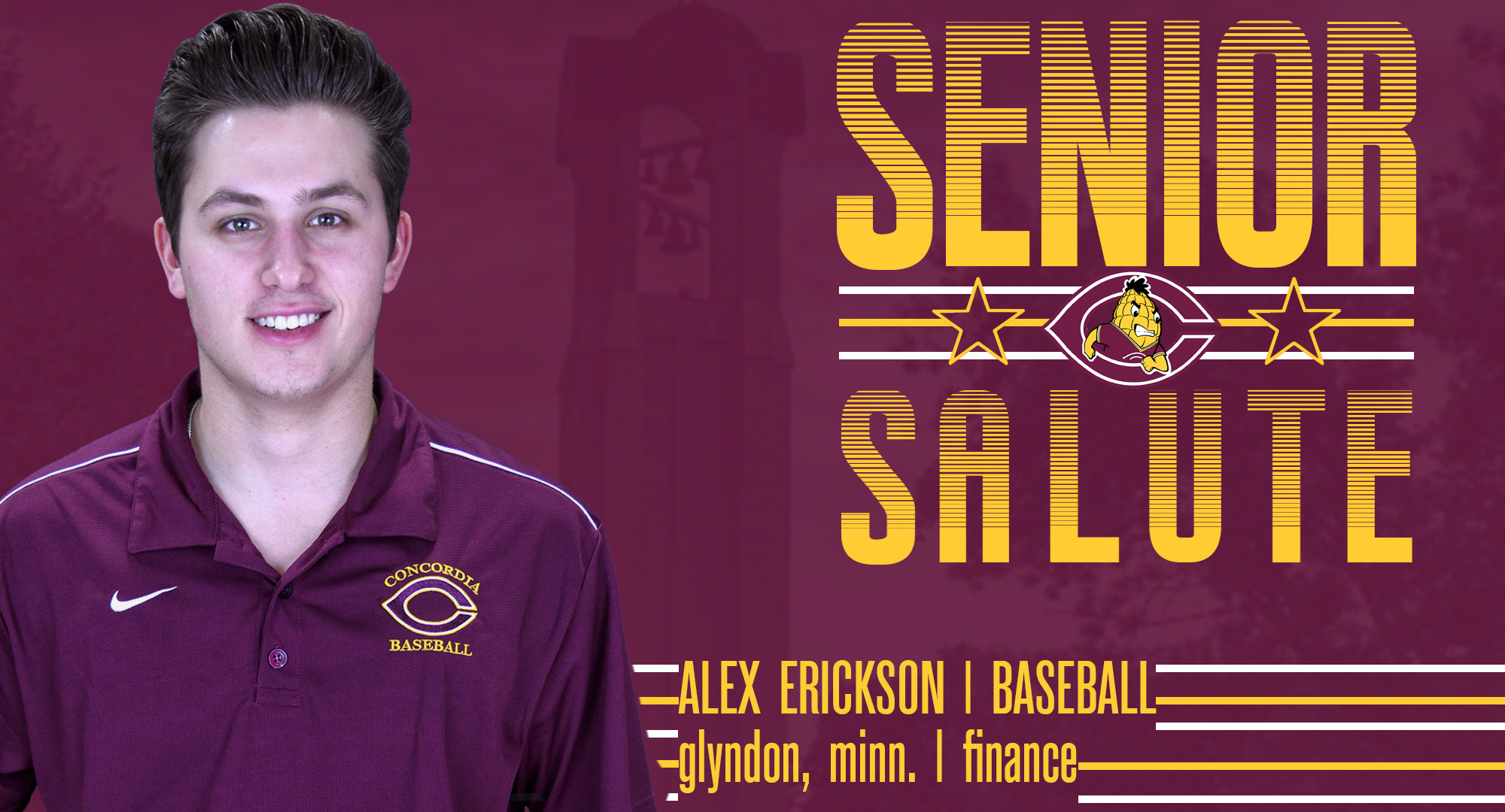 Senior baseball pitcher Alex Erickson