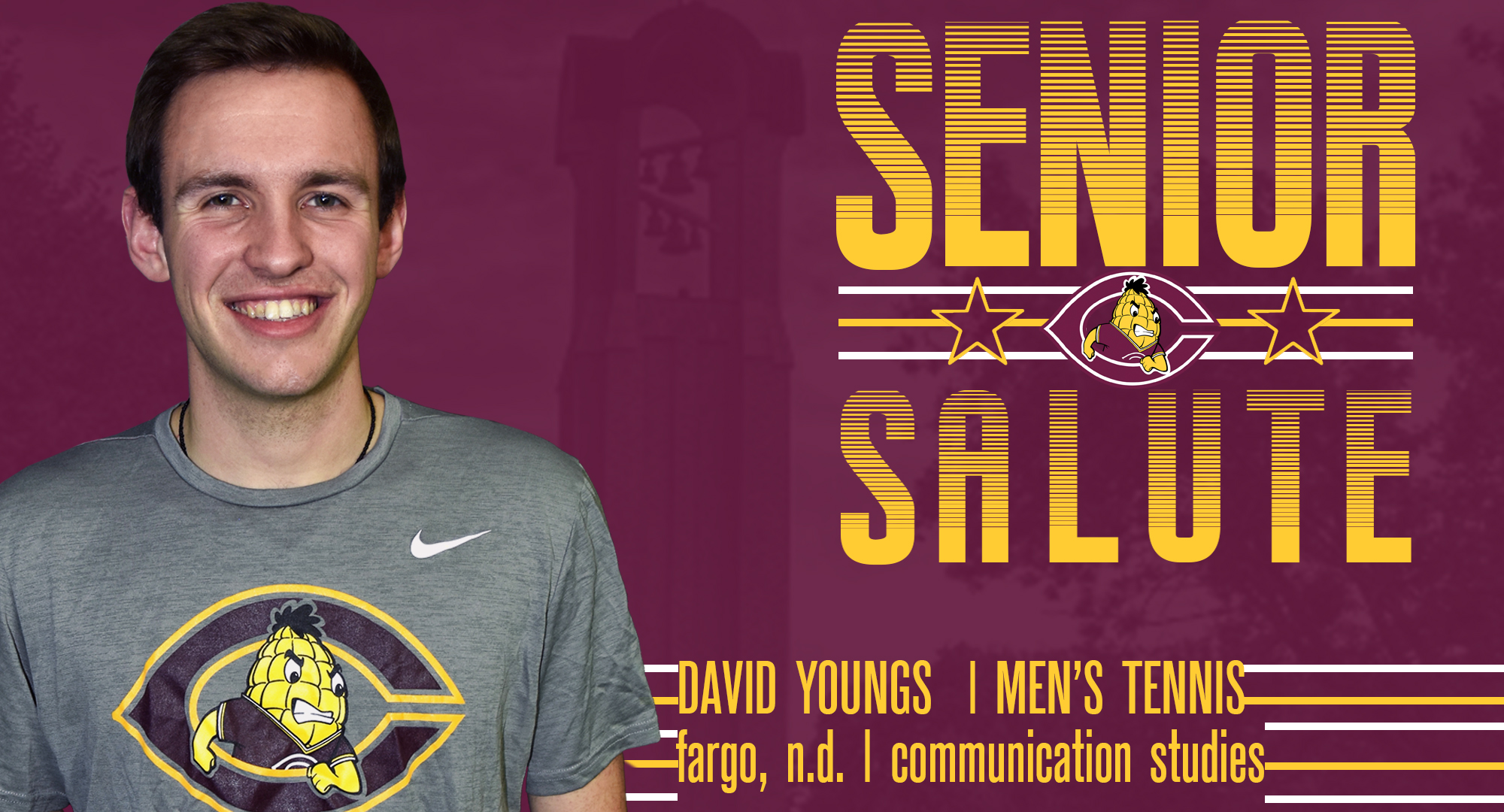 Senior men's tennis player David Youngs had a team-leading eight singles wins on the year.