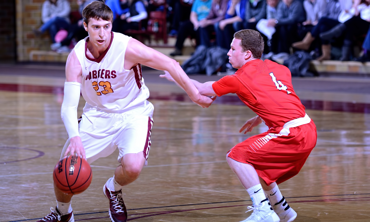 Senior Jordan Bolger scored a career-high 32 points and grabbed 11 rebounds in the Cobbers' MIAC playoff-clinching win at Hamline.