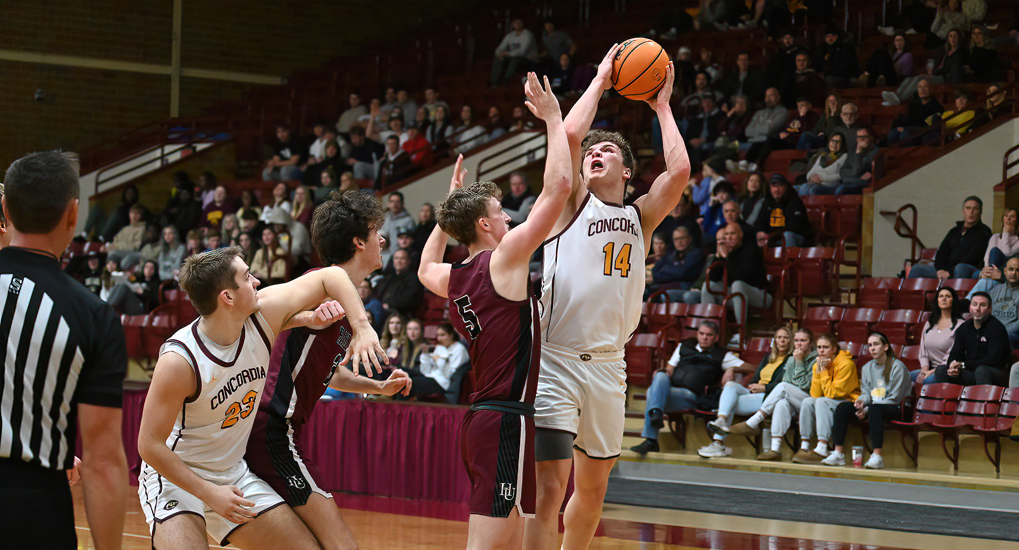 Rowan Nelson scored a team-high 20 points and had four rebounds in the Cobbers' win at Hamline. It's his second 20-point games of the season.