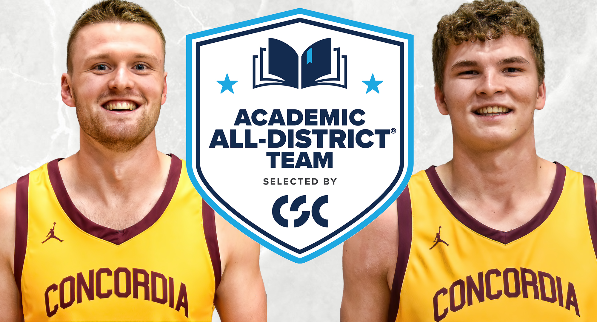 MIAC All-Conference honorees Matt Johnson and Rowan Nelson were named to the CSC Academic All-District Team.  