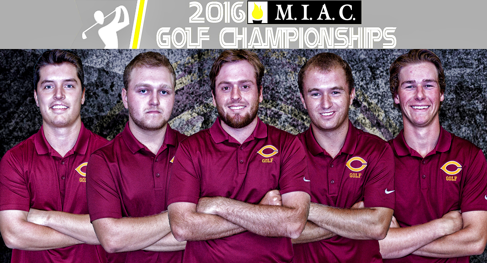 The Concordia lineup for the 2016 MIAC Championship Meet includes (L-R): Trevor Swangler, Nathaniel Kahlbaugh, Cade Montplaisir, Blake Kahlbaugh and Gage Stromme.