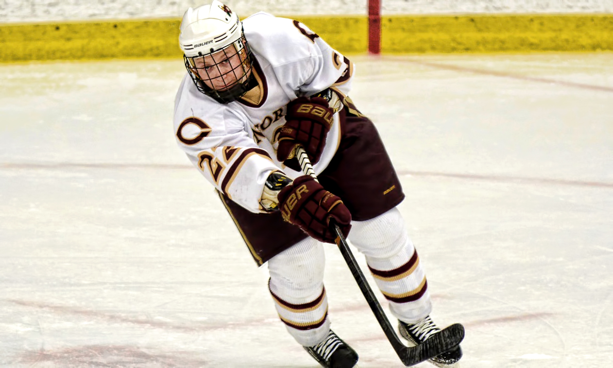 Senior defenseman Charlie Aus scored the game-winning goal and had two assists in the Cobbers' 3-2 season-opening win.