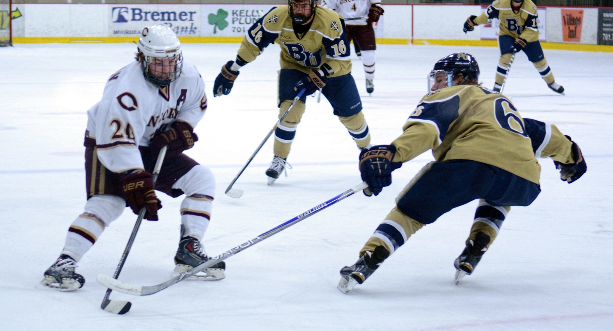 Senior Jeremy Johnson scored the game-winning goal in the Cobbers' playoff-clinching 6-2 victory at Bethel.