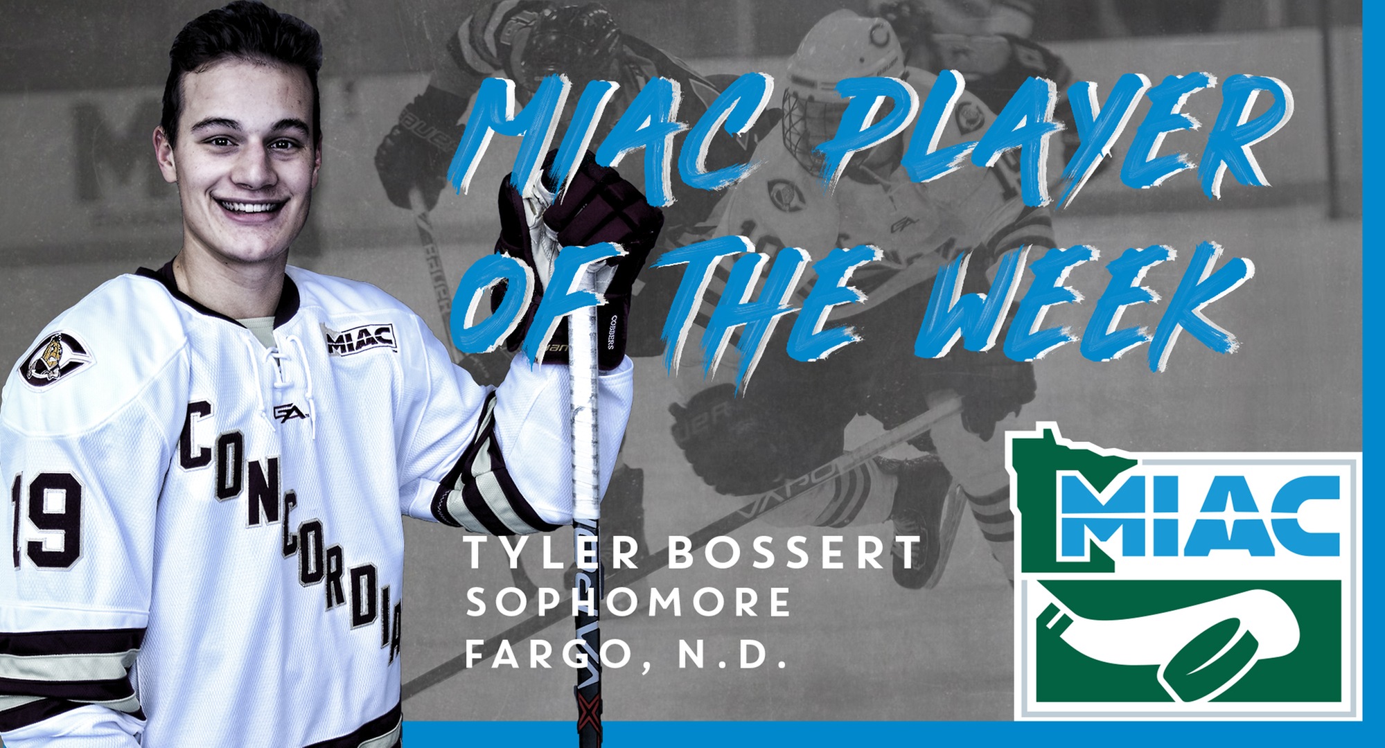 Sophomore Tyler Bossert was named the MIAC Player of the Week.