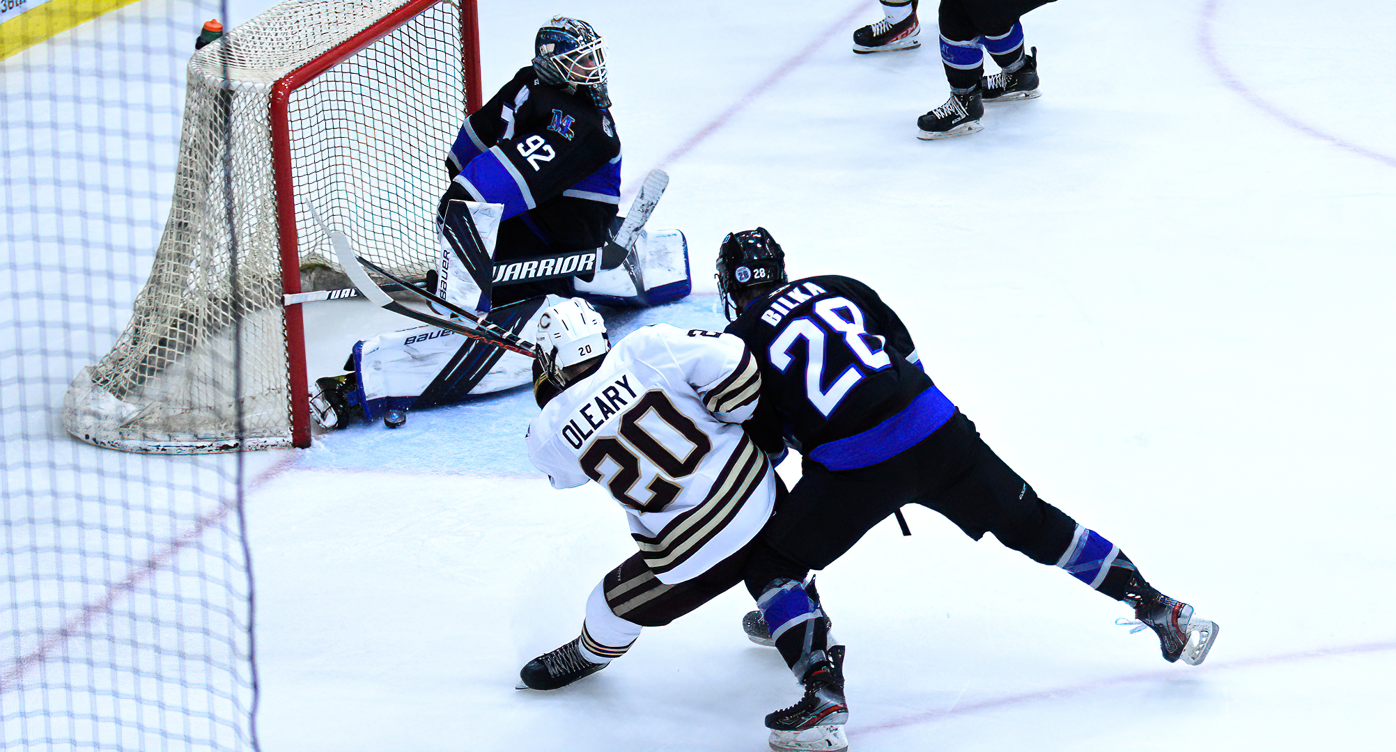 Hanson O'Leary scored one of the Cobbers' four goals in their season opener at Marian.