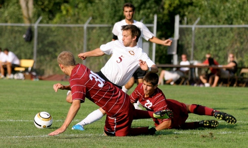 Late First-Half Goals Help Cobbers Blank Cougars