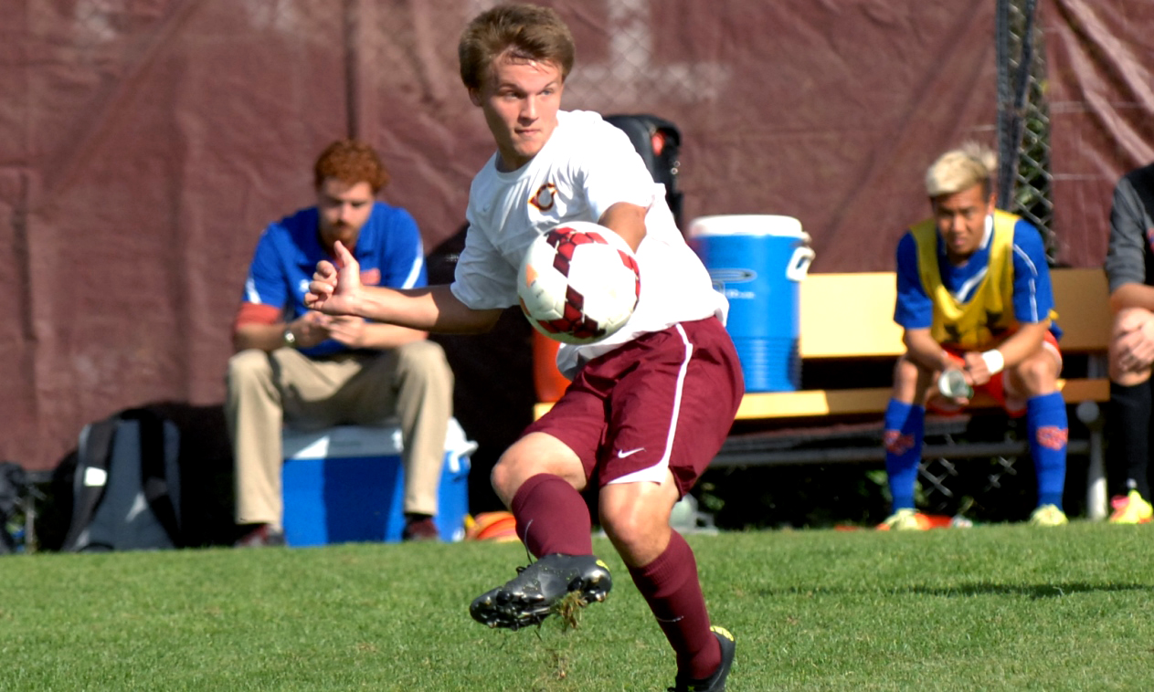 Freshman Spencer Lancaster scored the lone goal in the Cobbers' 2-1 loss at Augsburg.