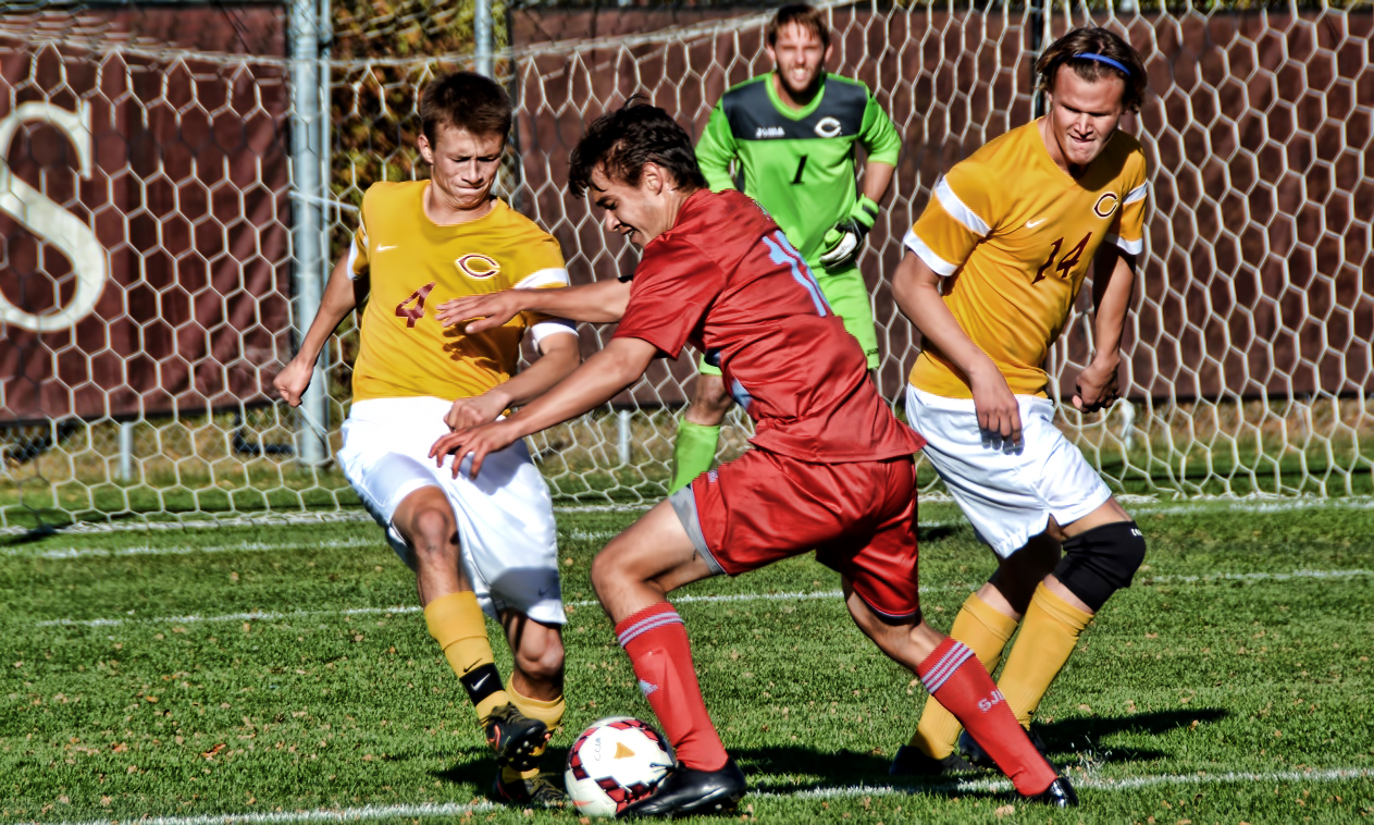 Jacob Schmidt (#4) had a team-high two shots in the Cobbers' season finale against Wis.-Superior.