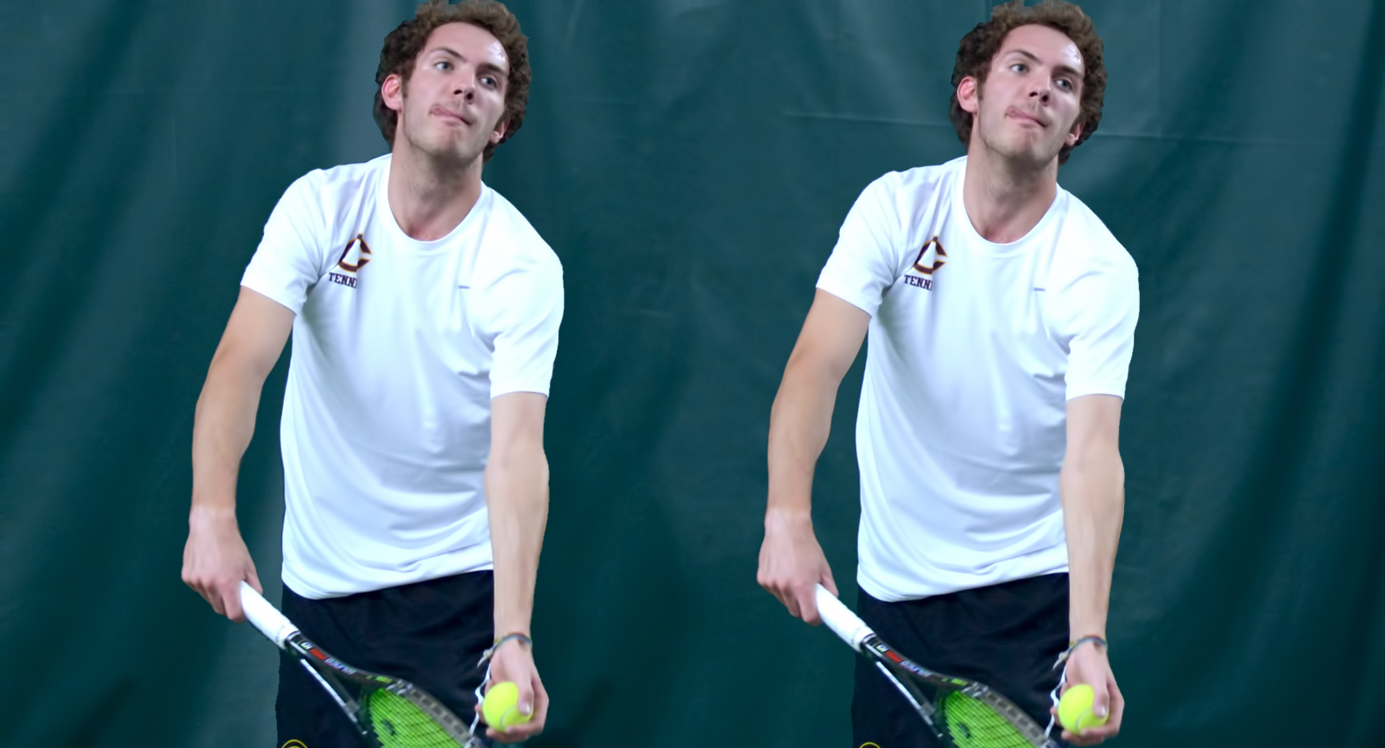 Senior David Schneck was one of five Cobbers to win two singles matches on the opening weekend of the year.