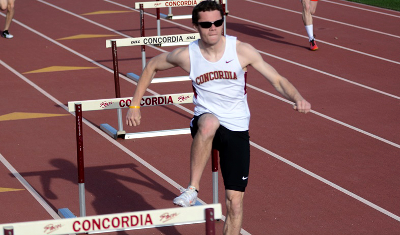 Jeff Fiebelkorn posted one of the eight top 5 finishes for the Cobbers at the Ron Masanz Invite. He placed fifth n the 400-meter hurdles.