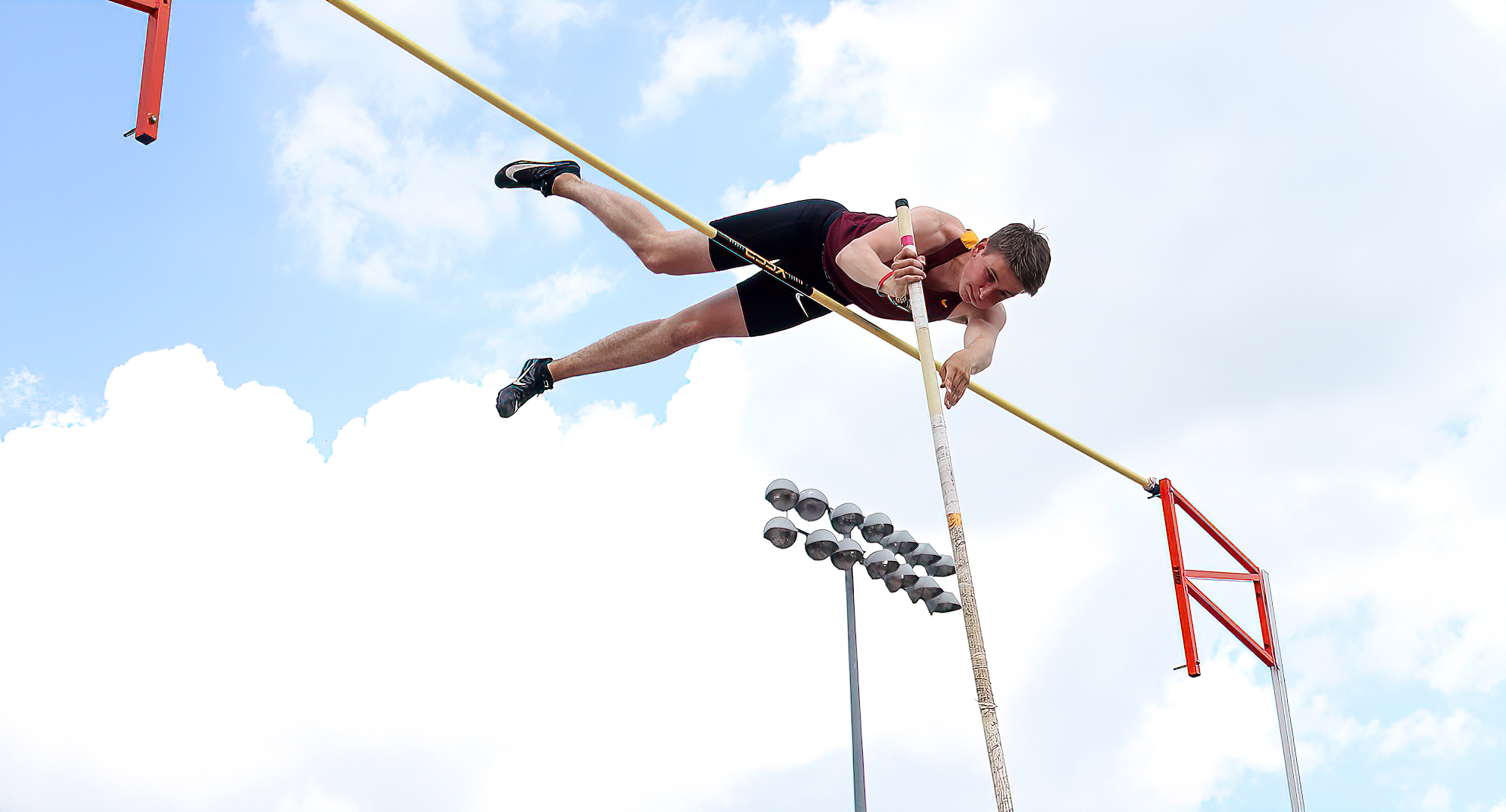 Wade Rhonemus posted a PR score of 6,011 points in the decathlon at the North Central Multi-Event Meet. He is only the 13th CC athlete to ever score over 6,000 pts. in the event. (Photo courtesy of Nathan Lodermeier)
