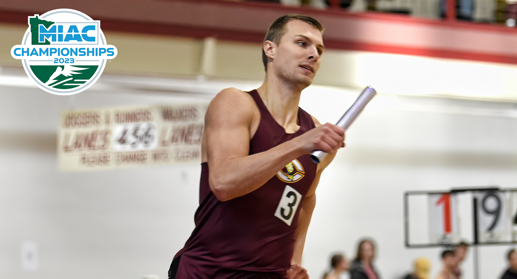 Cal Wright broke the school record in the 200 meters, and helped the Cobber 4x200-meter relay team with the event at the MIAC Indoor Meet.