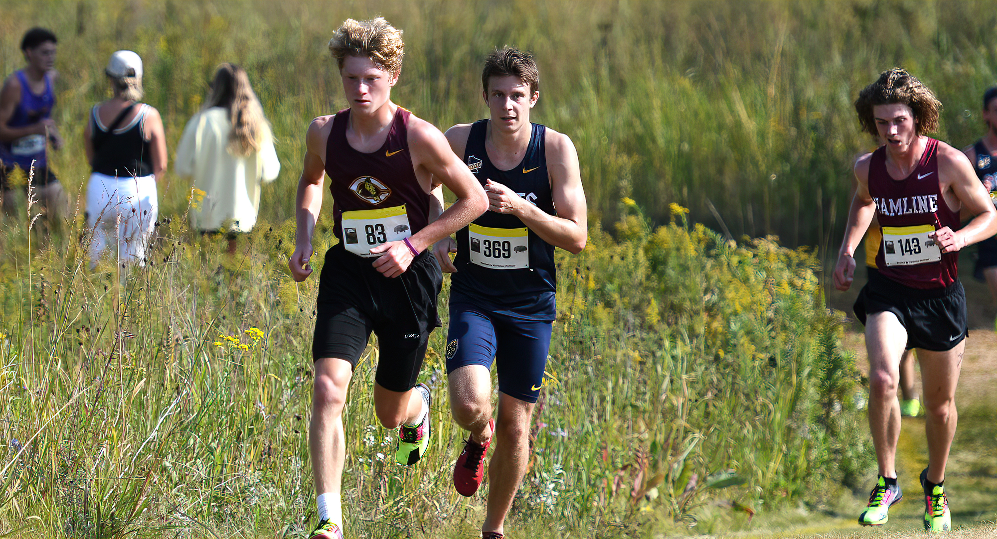 Freshman Tyler Goss (L) was Concordia's No.2 finisher with a season-best time of 26:57 at the Blugold Invite. (Photo courtesy of David Pape)