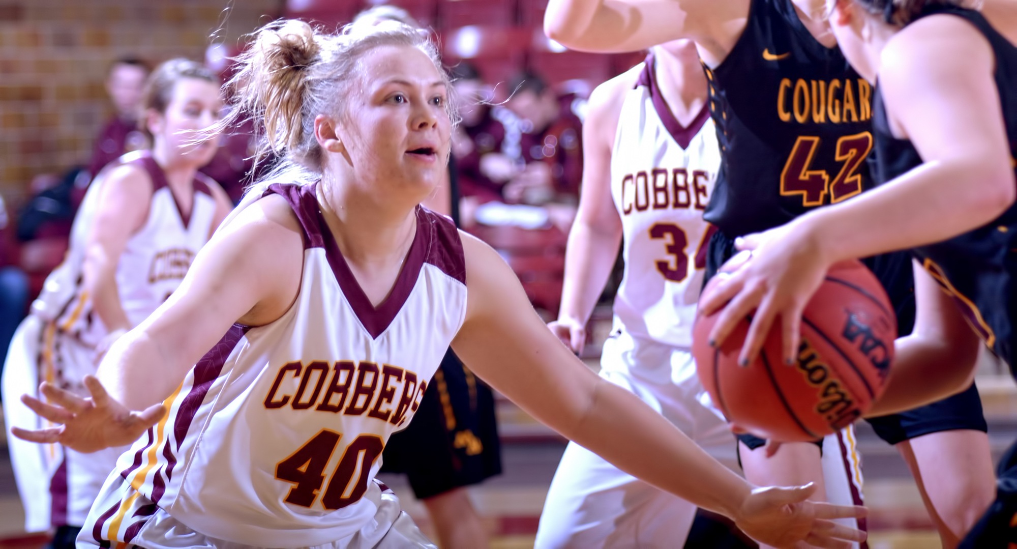 Mira Ellefson scored a career-high 16 points in the Cobbers' game against Chapman.