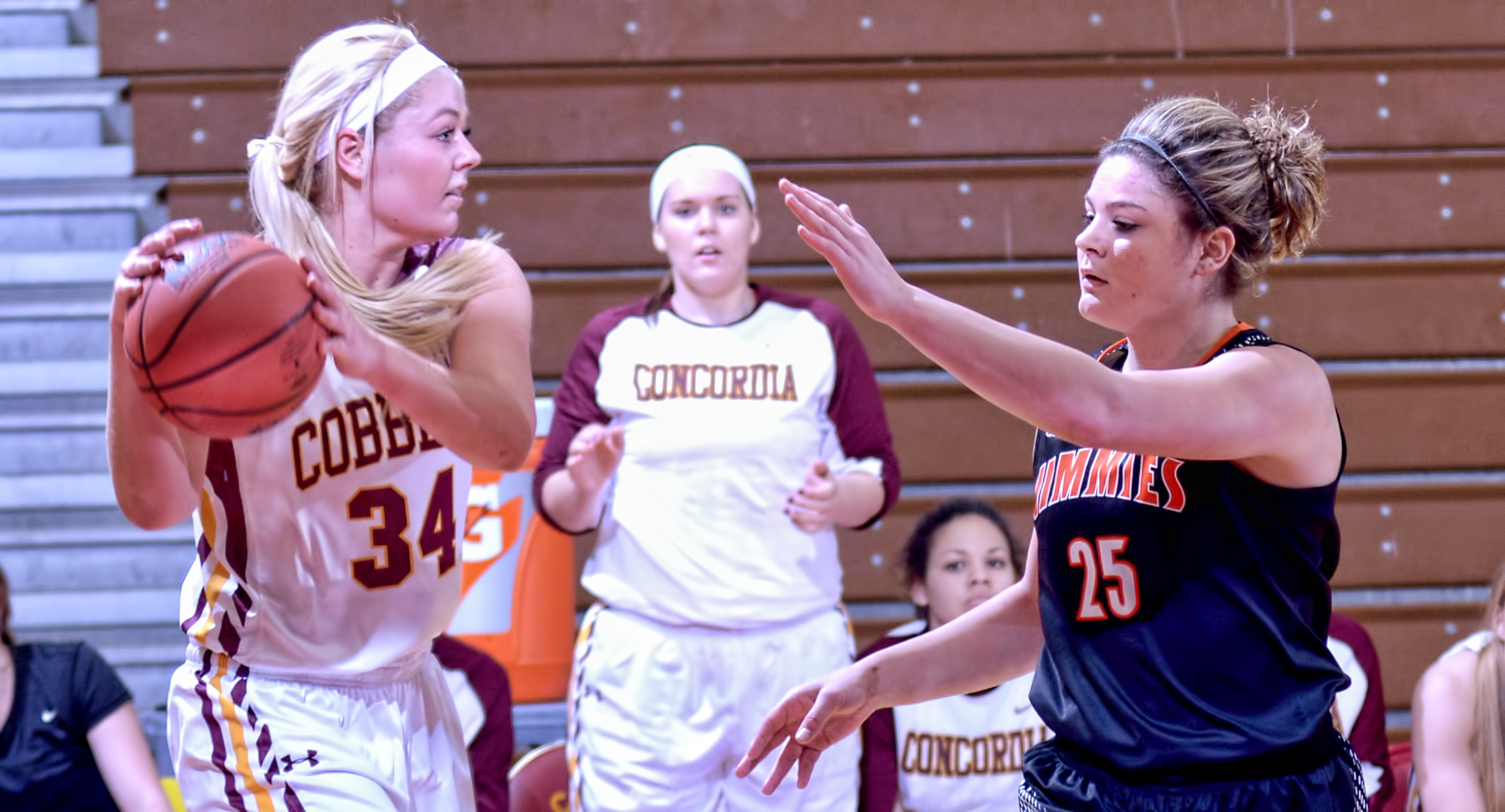 Junior Grace Wolhowe led the Cobbers in scoring and rebounding in Concordia's game at Jamestown. Wolhowe had a career-high 14 points vs. the Jimmies.