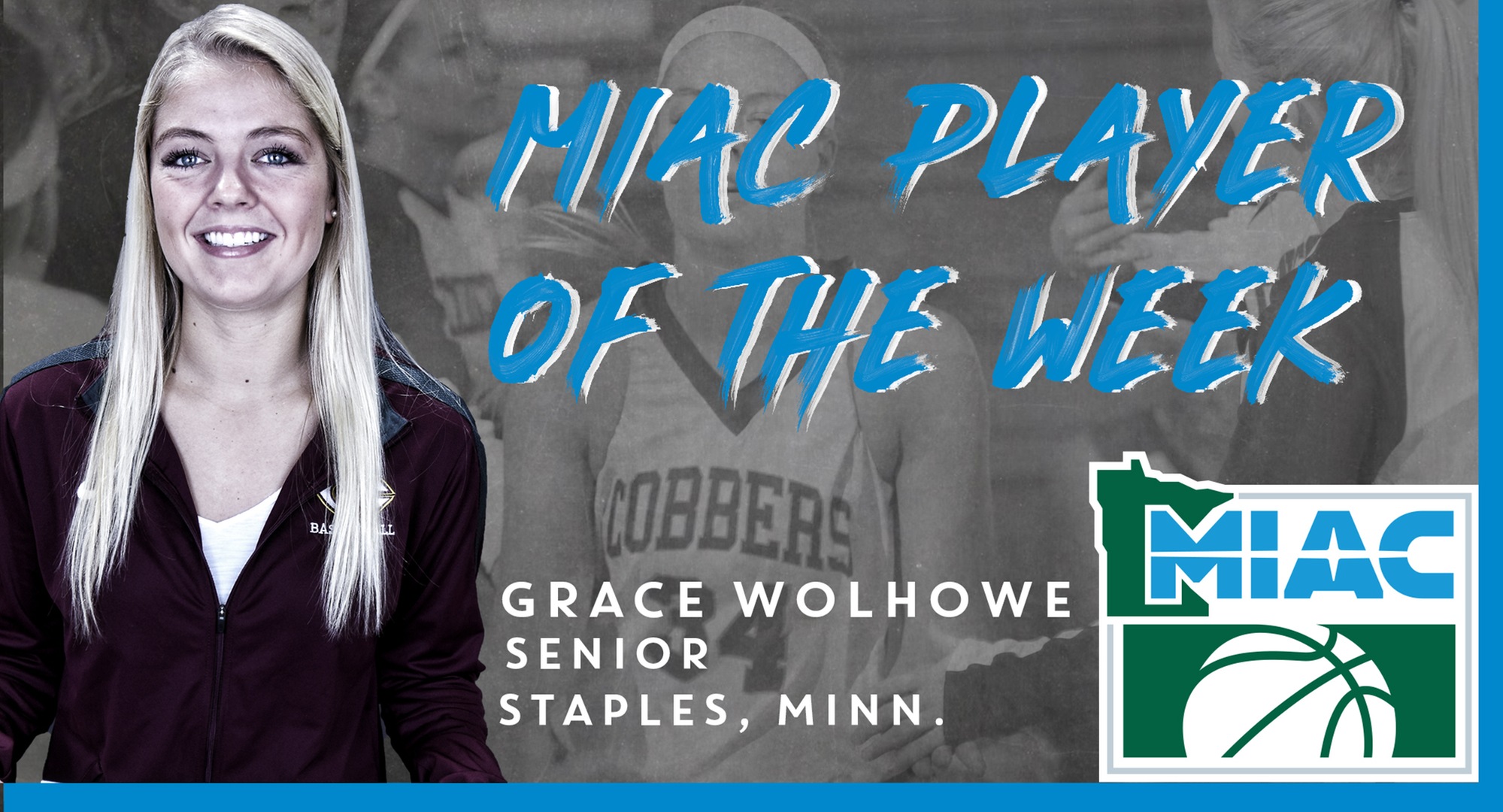 Senior Grace Wolhowe was named the MIAC Player of the Week.
