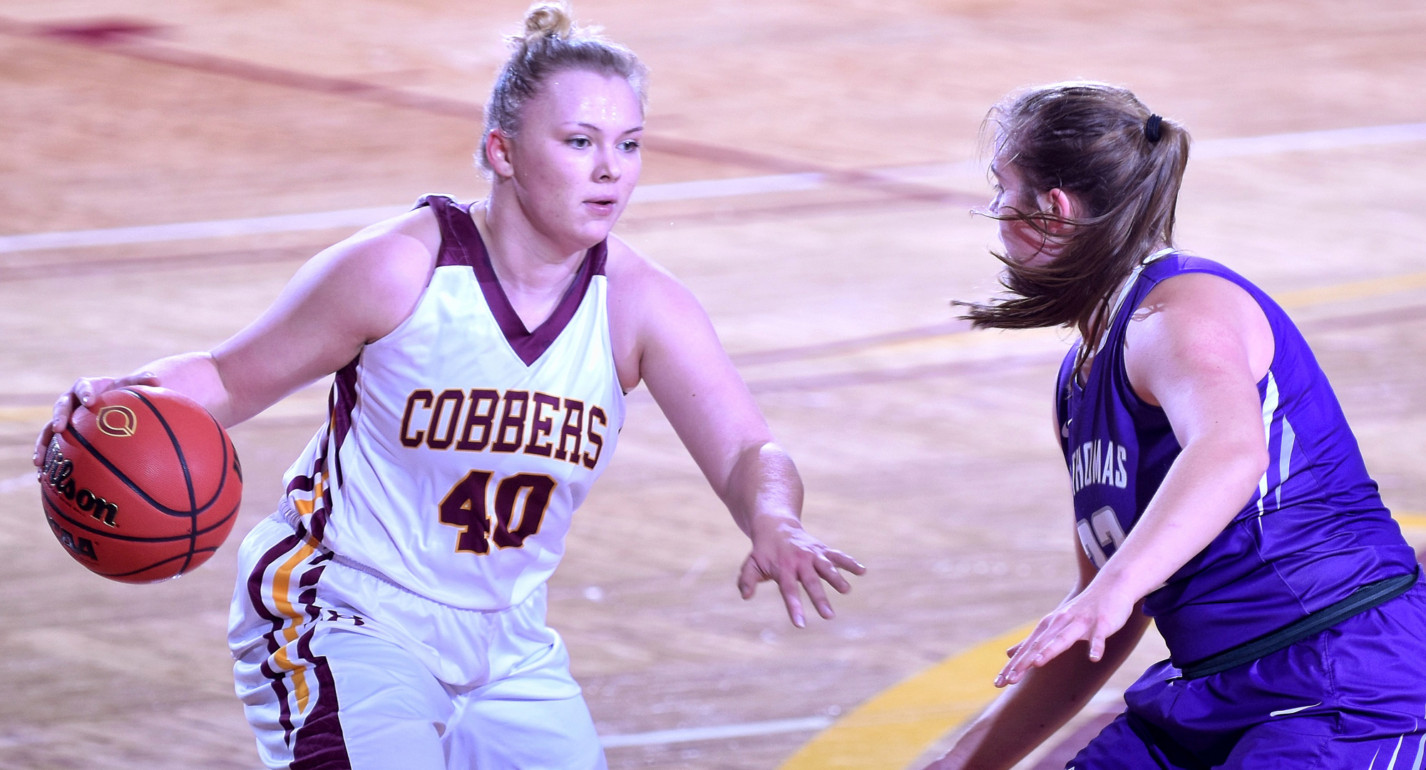 Junior Mira Ellefson finished with a team-high 16 points and made two of the Cobbers' 14 straight free throws at the end of the team's 81-72 win at St. Olaf.