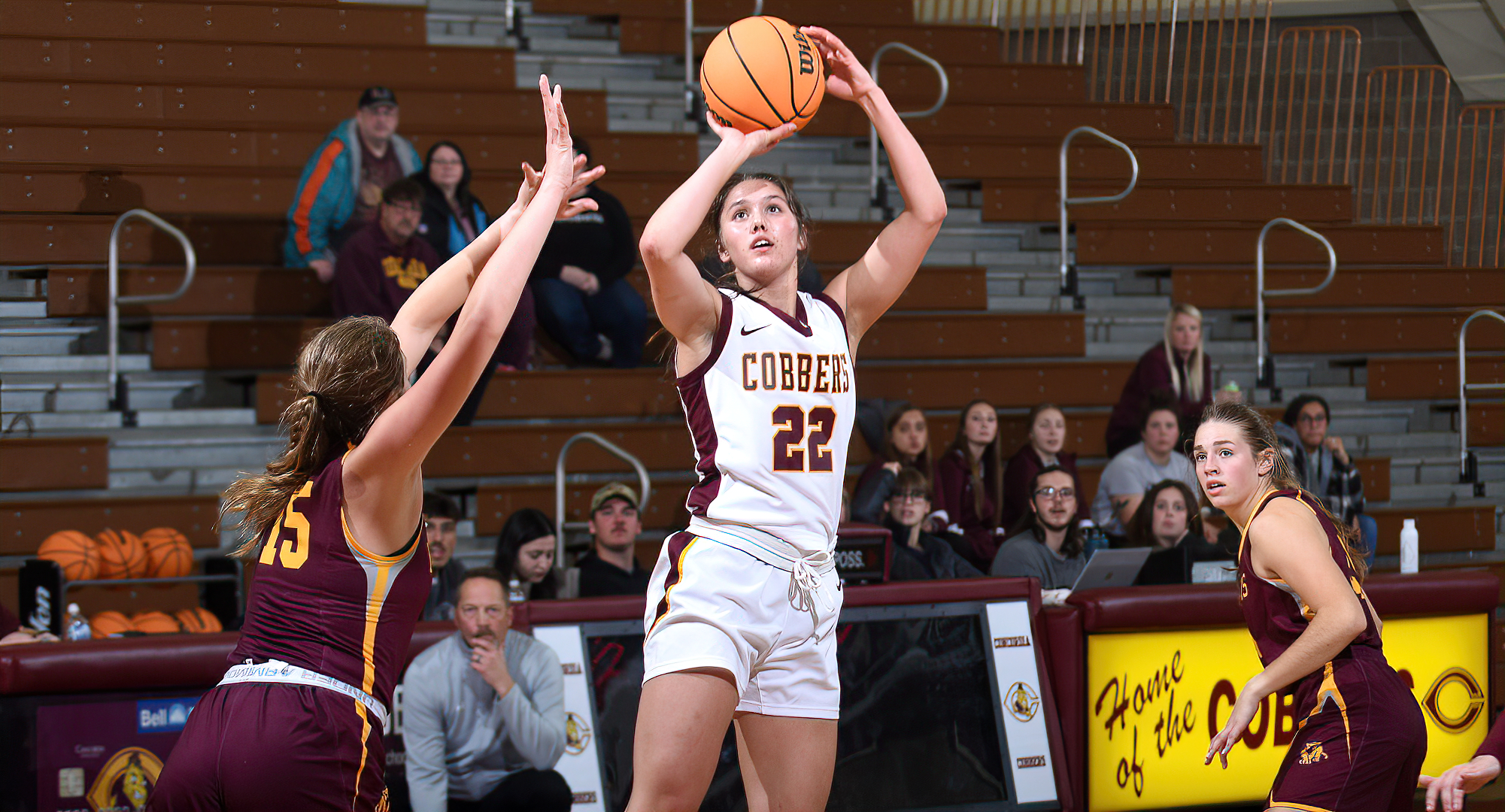 Makayla Anderson scored 11 points and grabbed 10 rebounds to record her second double-double of the year in the Cobbers' game at Bethel.