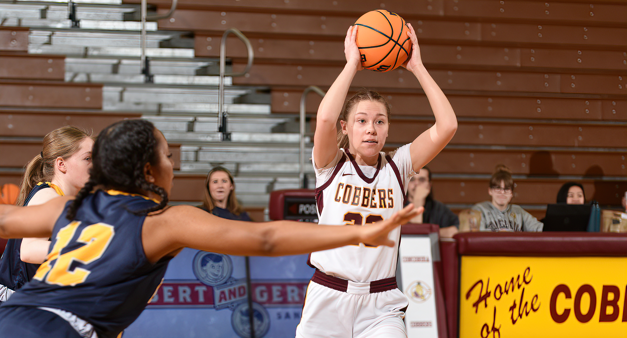 Sophomore Symone Beld scored a career-18 points, and had a team-high five boards in the Cobbers' 79-49 win over Carleton.