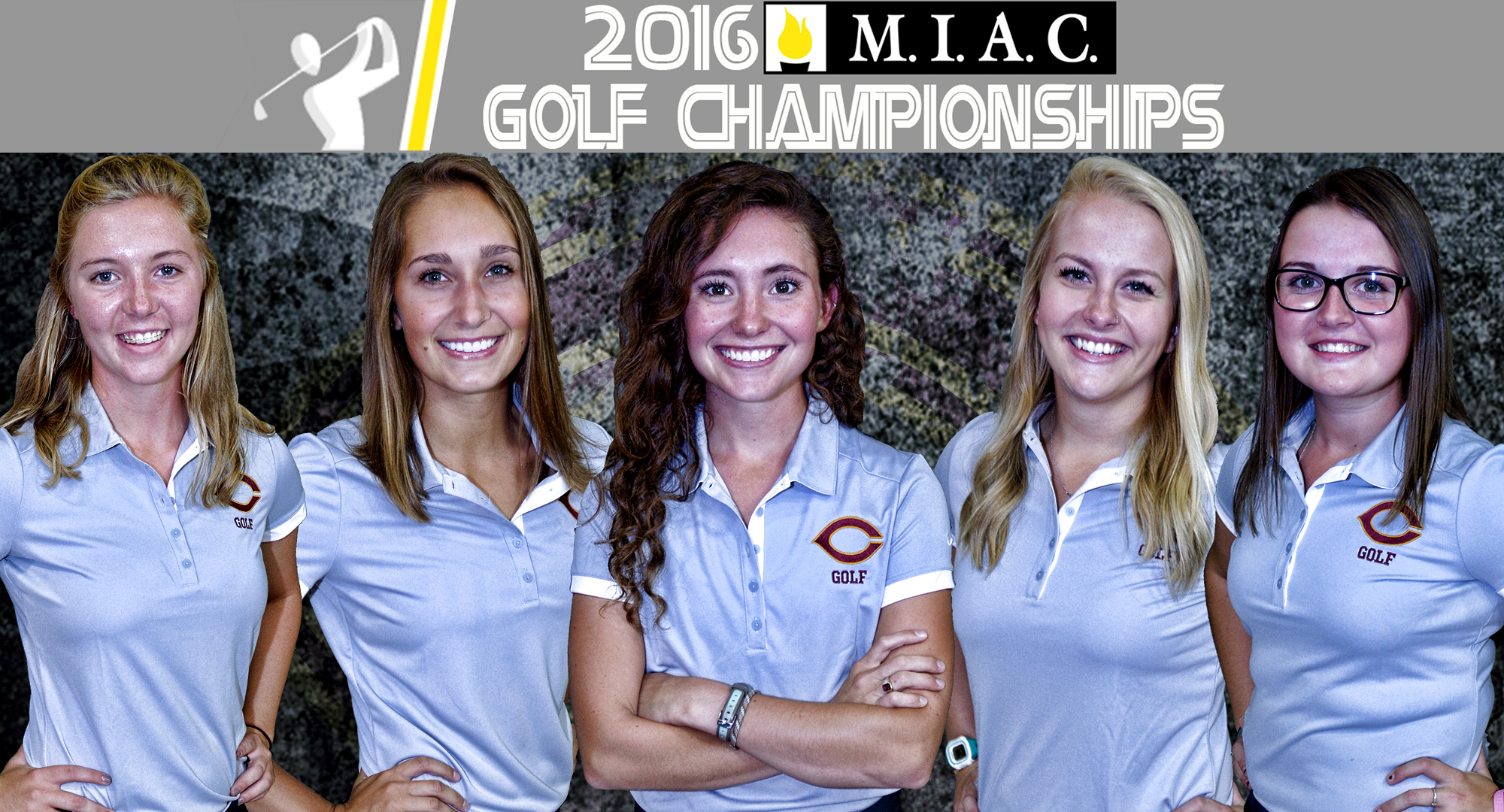 The Concordia lineup for the 2016 MIAC Championship Meet includes (L-R): Katie Froemke, Erin Pennington, Emily Grace Olson, Emily Ladd and Katie Krueger