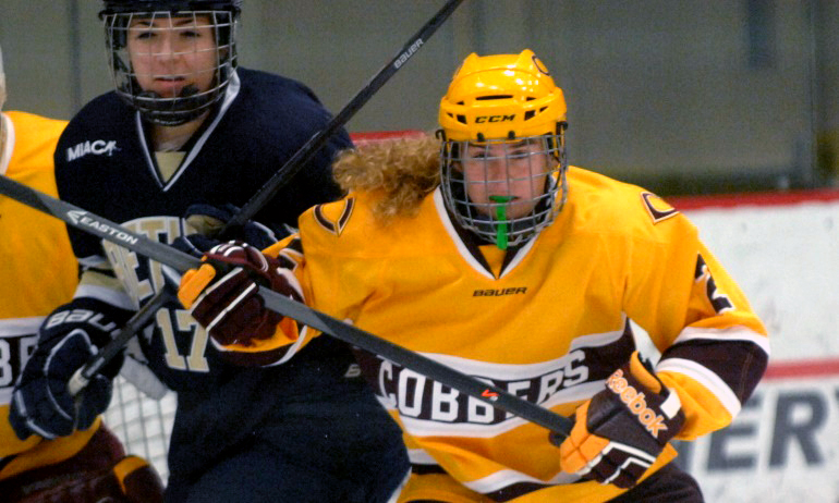 Junior defenseman Cassey Petrich scored the game-winning goal in the Cobbers' 4-0 win at Concordia (Wis.).