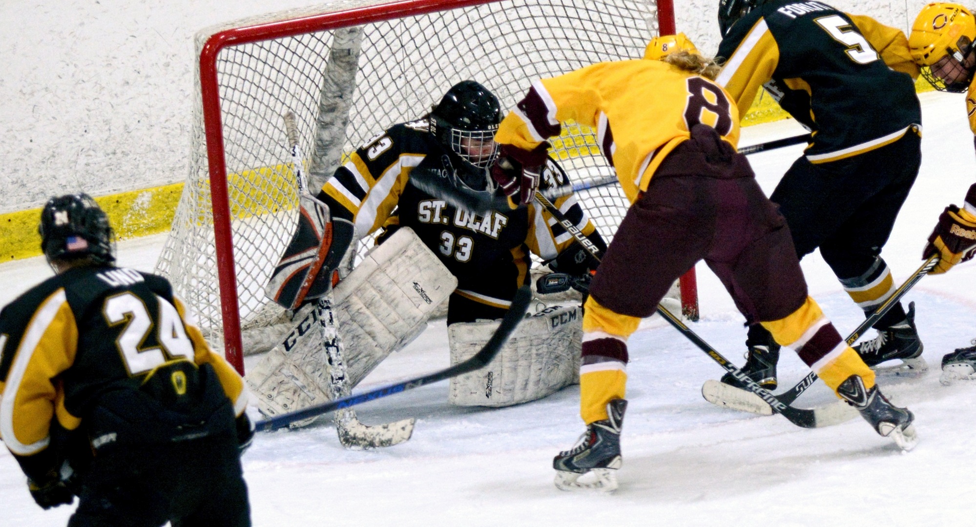 Senior Ellen Rethwisch had two goals in the Cobbers' 5-2 win at St. Olaf and now leads the MIAC in goals scored in league games.
