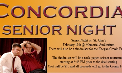 Special Senior Night Fundraiser For Cronin Family