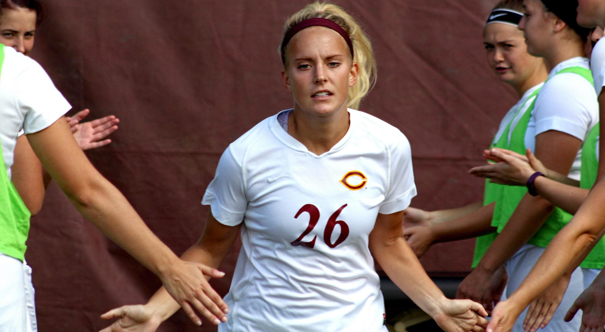 Senior Paige McCullough had a career-best six-point game in the Cobbers' 4-0 win at Northwestern.