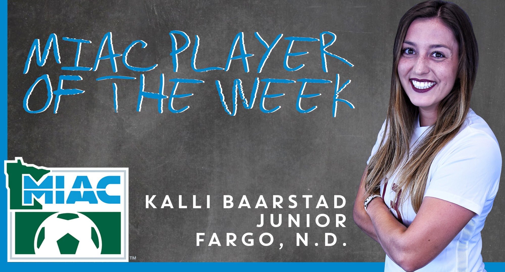 Kalli Baarstad was named the MIAC Player of the Week.
