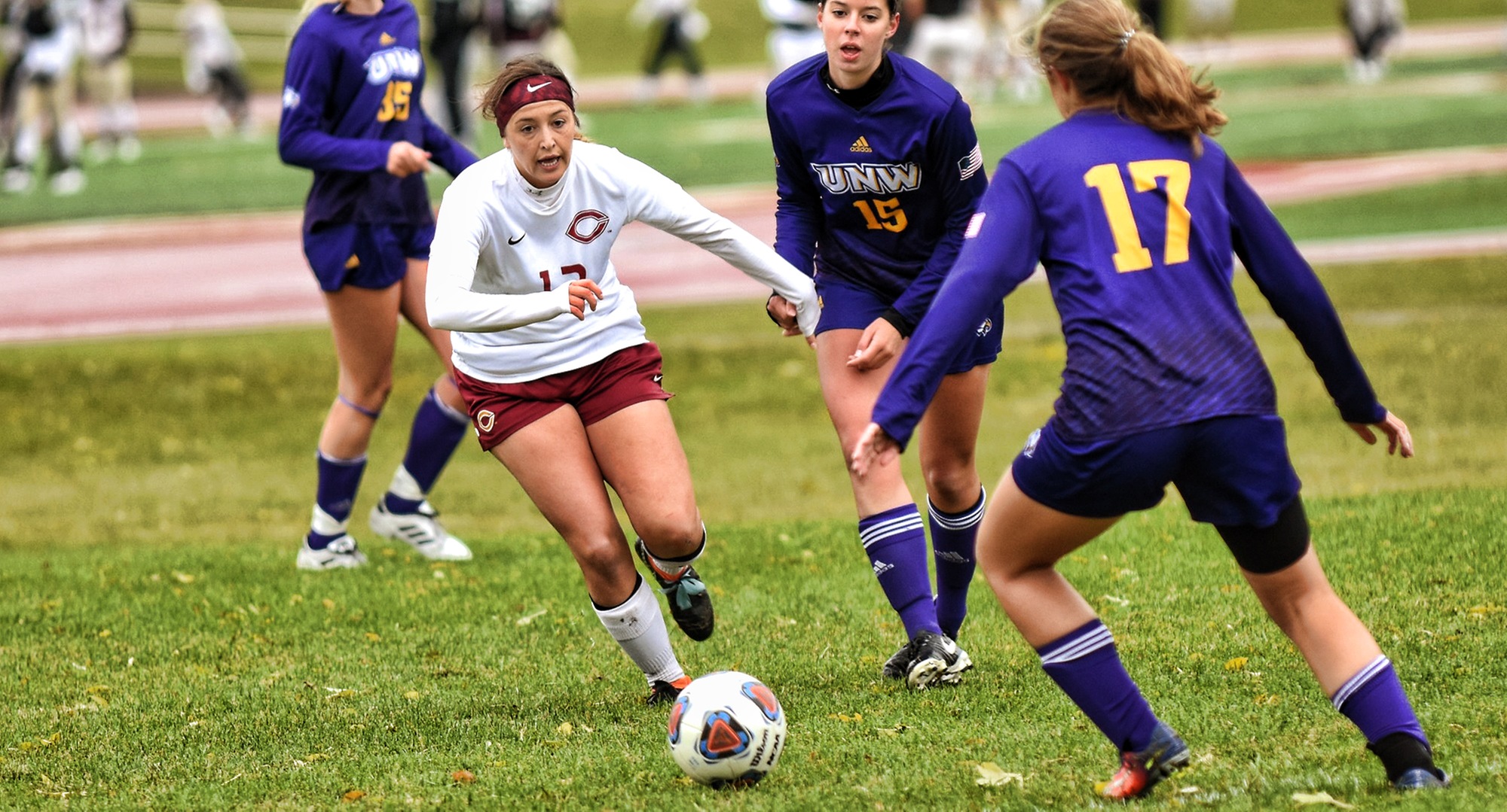 Kalli Baarstad goes after the ball in the second half of the Cobbers' 1-1 2OT tie with Northwestern. She scored the lone goal of the game for CC in the eighth minute of play.