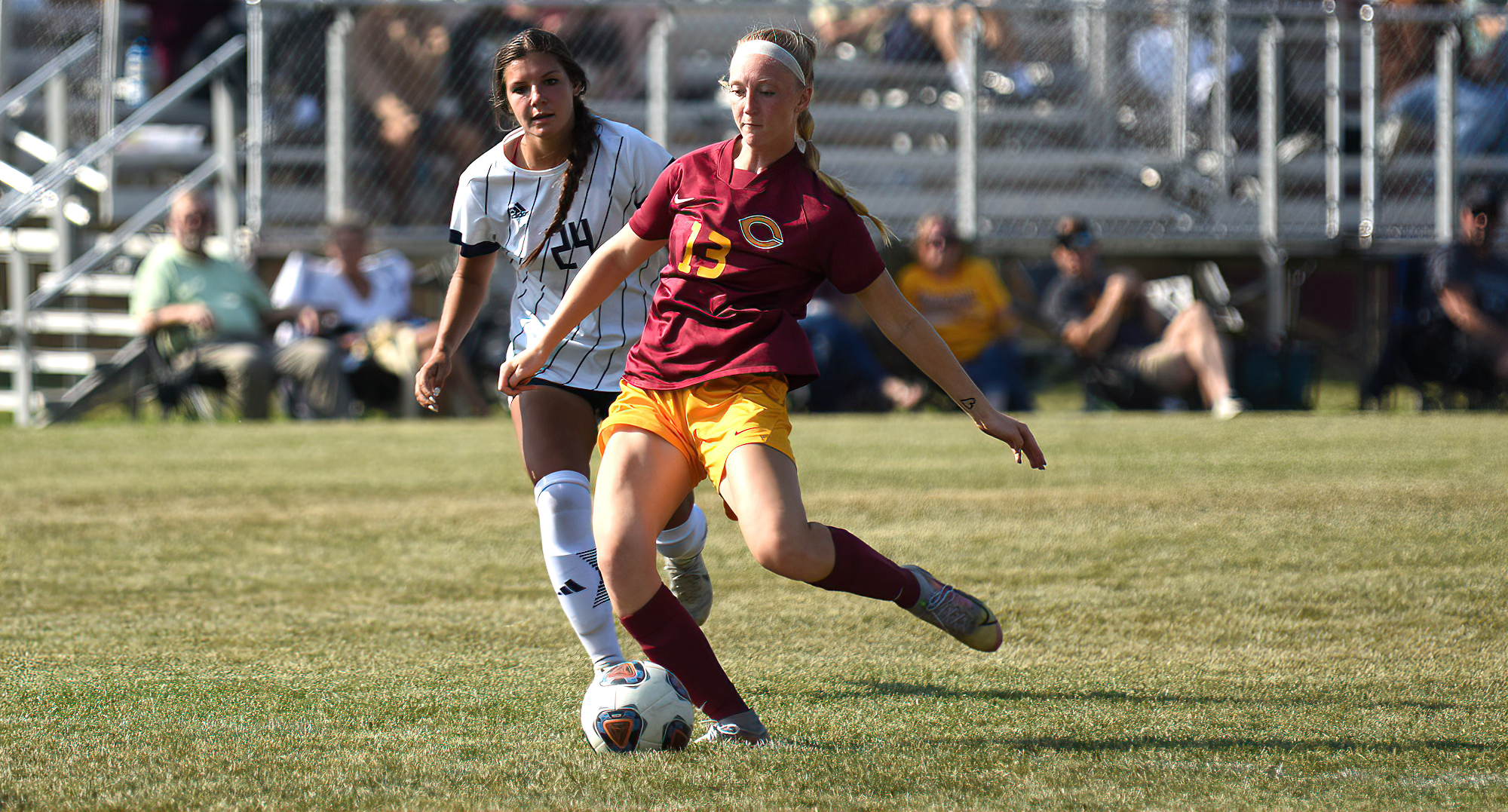 Freshman Emma Sheflo scored both goals in the Cobbers' 2-1 win at Dakota Wesleyan. She leads the team in goals and points this year.