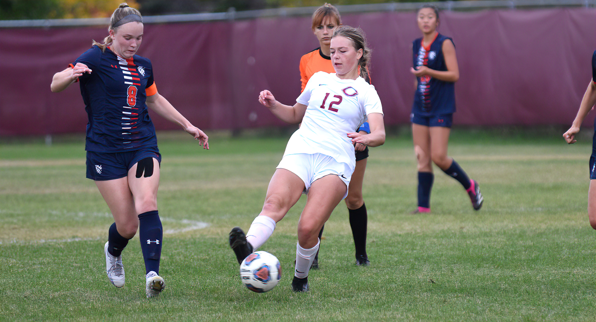 Junior Amber Weibye had three shots in the Cobbers' game at St. Benedict.