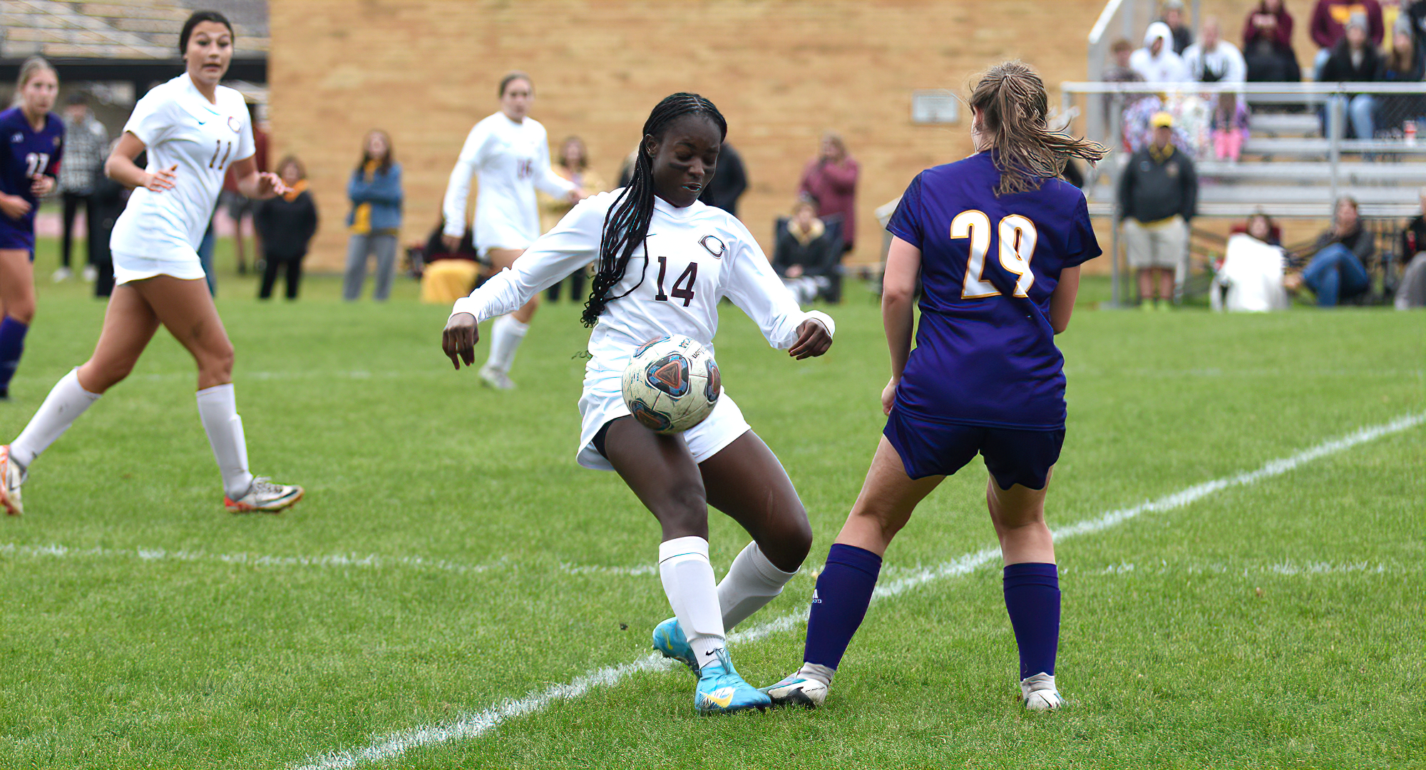 Sophomore Hannah Mukhtar scored the game-winning goal in the Cobbers' 1-0 win at St. Scholastica.