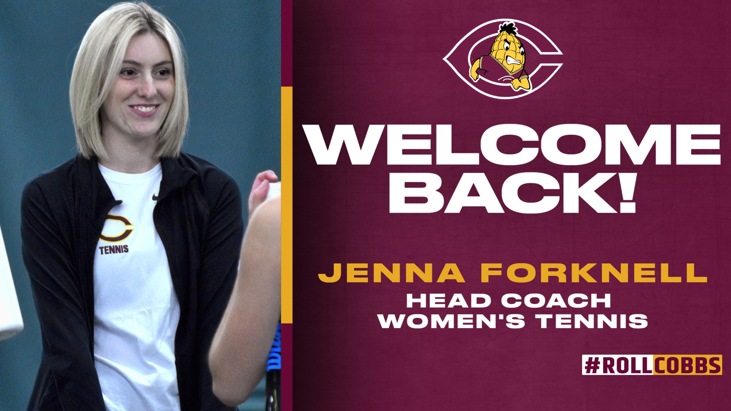 Former Cobber athlete and assistant coach Jenna Forknell has been hired as the new head coach of the women's tennis program.