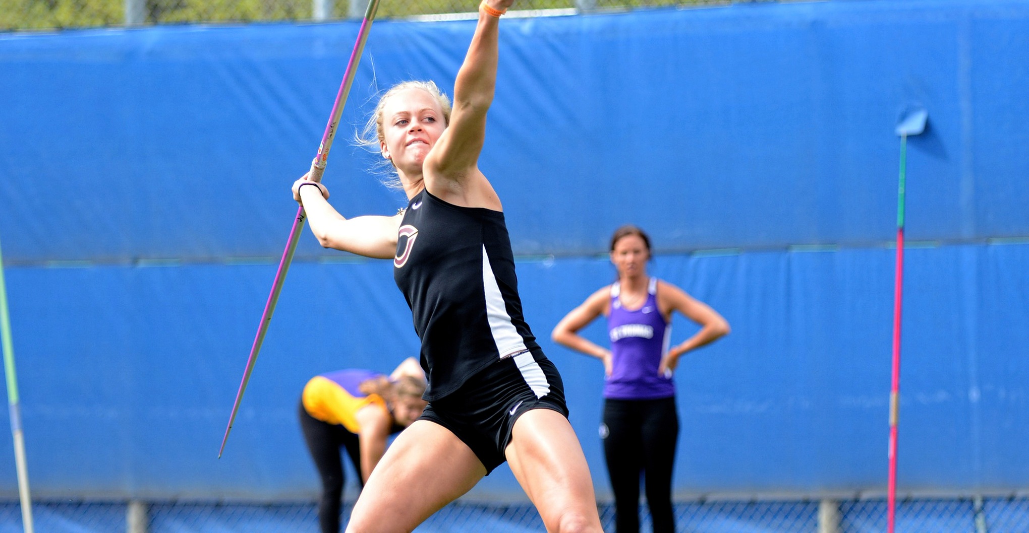 Senior Mikayla Forness kicked off the outdoor season by winning the javelin competition at the St. Benedict Outdoor Invitational.