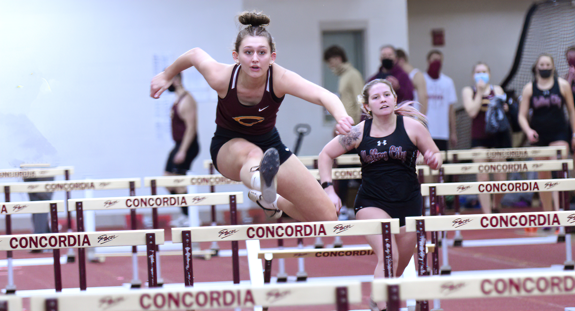 Freshman Peyton Selle posted the top score in the heptathlon in the MIAC season when she scored 3,876 points at the CSB Milti-Event Meet.