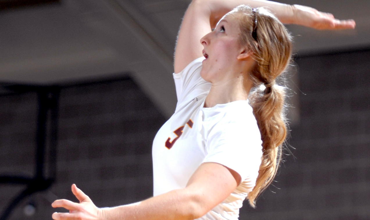 Sophomore Korbyn Ross recorded her fourth 20-plus dig total in the last six matches in the Cobbers' 3-0 win at St. Olaf.