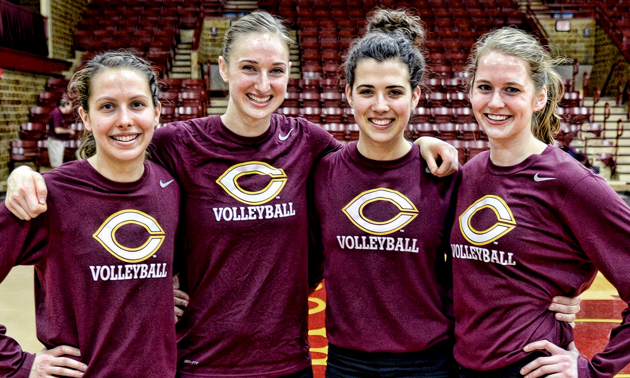 Olivia Wangensteen, Anna Skow-Anderson, Heather Beaner and Katie Lippert helped the Cobbers sweep UST to earn a spot in the MIAC playoffs.