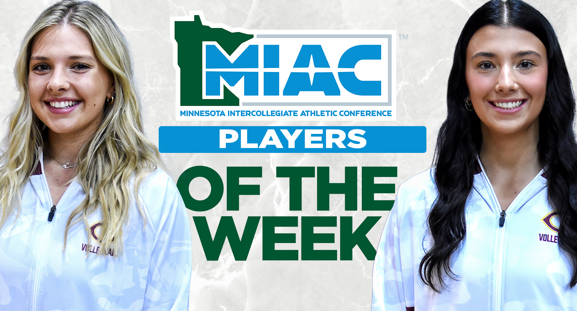 Kaia Lill (L) was named the MIAC Specialty Player of the Week and teammate Mallory Leitner was named the MIAC Offensive Player of the Week.