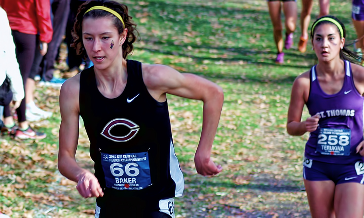 Junior Kaya Baker raced through the course at the NCAA Region Meet where she placed 20th to earn All-Region honors.