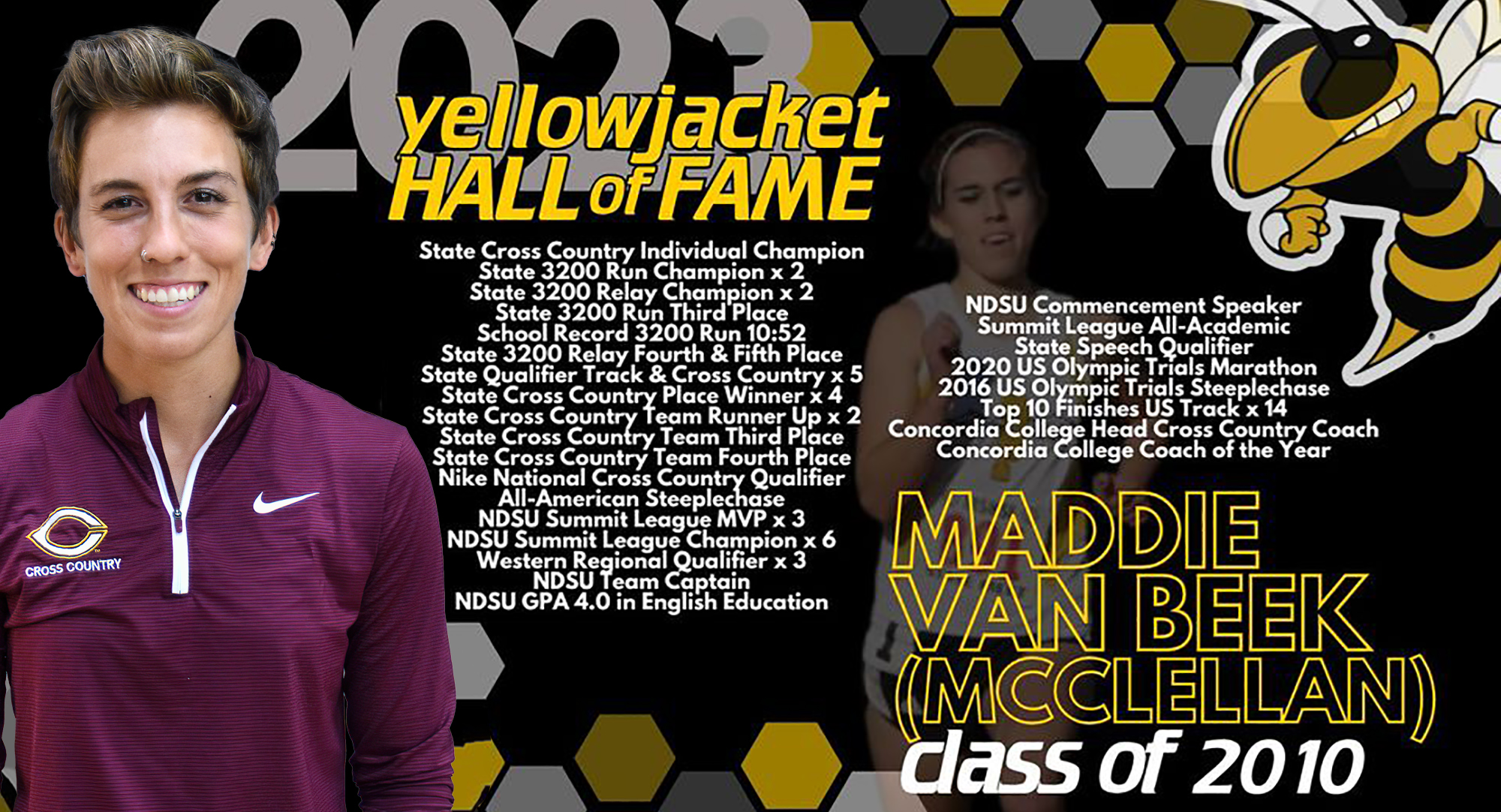 Maddie Van Beek will be inducted into the Perham HS Hall of Fame. She was a state champion in cross country (Photo courtesy of Perham HS)