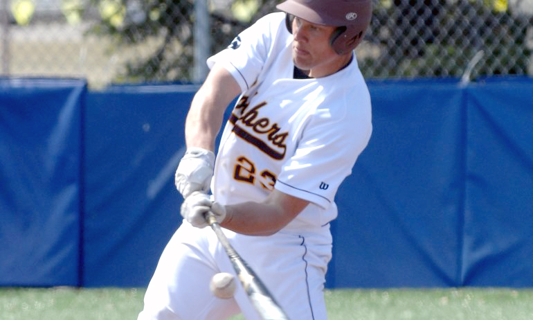 Catcher Tim Carlson was one of two Cobber players with three hits in the team's 16-2 over St. Vincent (Pa.) on Sunday.