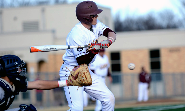 Alex Sandahl had one of the Cobbers' six home runs in the team's split at Bethel.