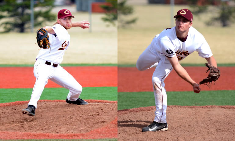 Billy Jacobson (L) and Tanner Kluis had quality starts and earned the wins in the Cobbers' first sweep over St. Thomas since 1992.