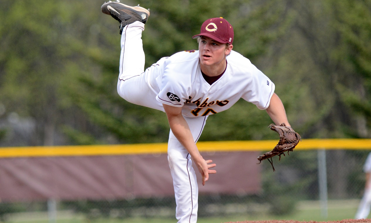 Sophomore pitcher Tanner Kluis retired the first seven batters he faced in the Cobbers' Game 1 win over Bethel.